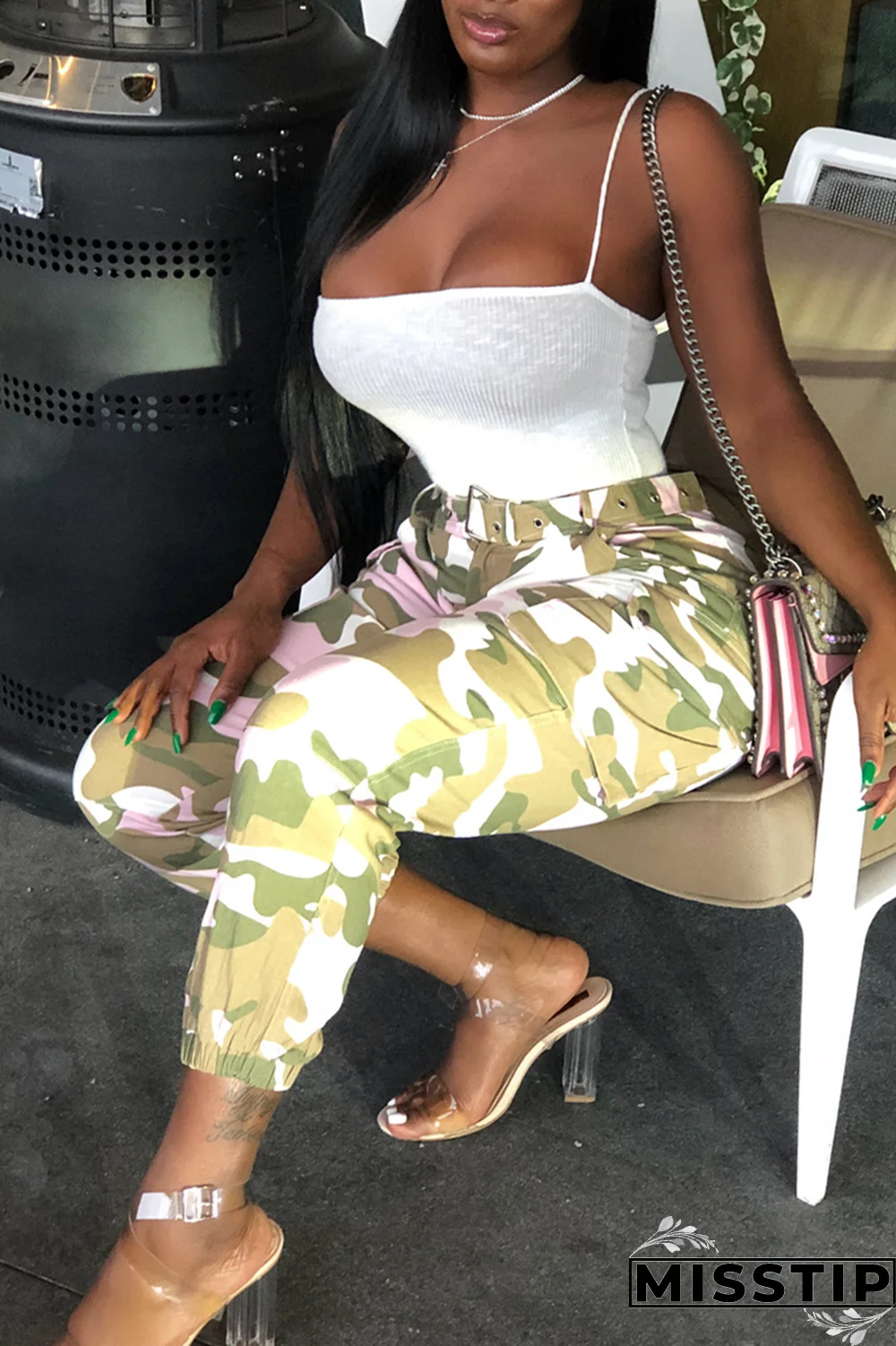 Yellow Zipper Fly Button Fly Mid Metal Zippered pencil Pants Pants