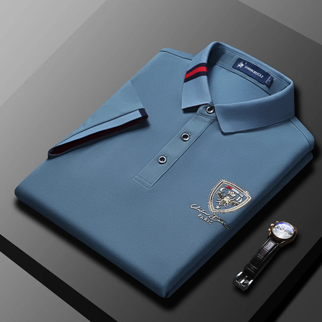 High-End Short Sleeve Cotton Embroidered POLO Shirt