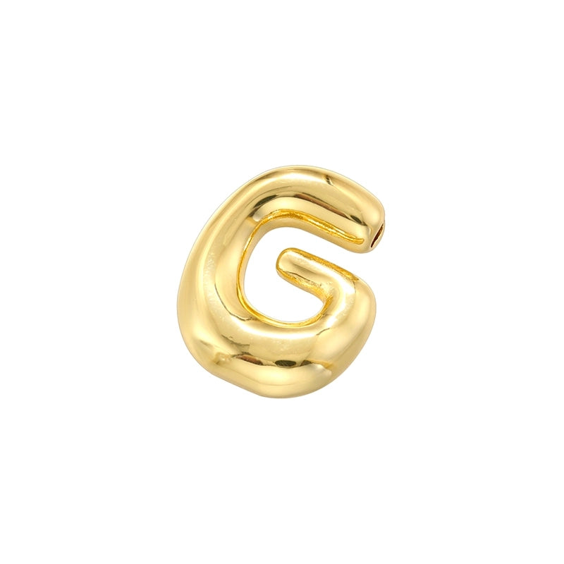 1 Piece 21mm Copper 18K Gold Plated Letter Beads