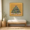 DIY Christmas Pearl Painting Lighted Wall Art ,Diamond Painting LED Picture with Inner Frame, Handmade Beaded Christmas Decor with Warm Glow Lights, Holiday Home Decoration Gift for Living Room Bedroom