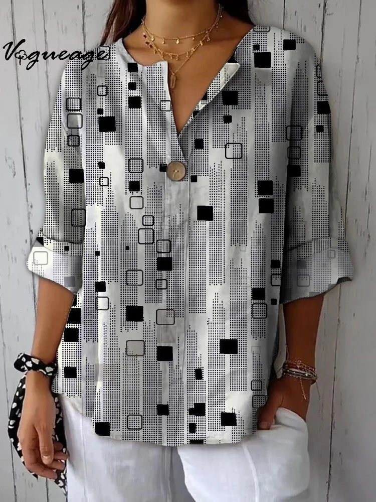 Contrast Black And White Striped Women Printed Shirt