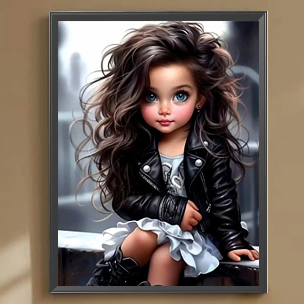 Diamond Painting - Full Round Drill - Sweet Cool Girl(Canvas|30*40cm)