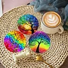8PCS-arc-en-ciel arbre-acrylique diamant peinture sous-verre