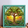 Glass Painting-Tree Of Life - 14CT Stamped Cross Stitch 40*40cm/15.75*15.75in