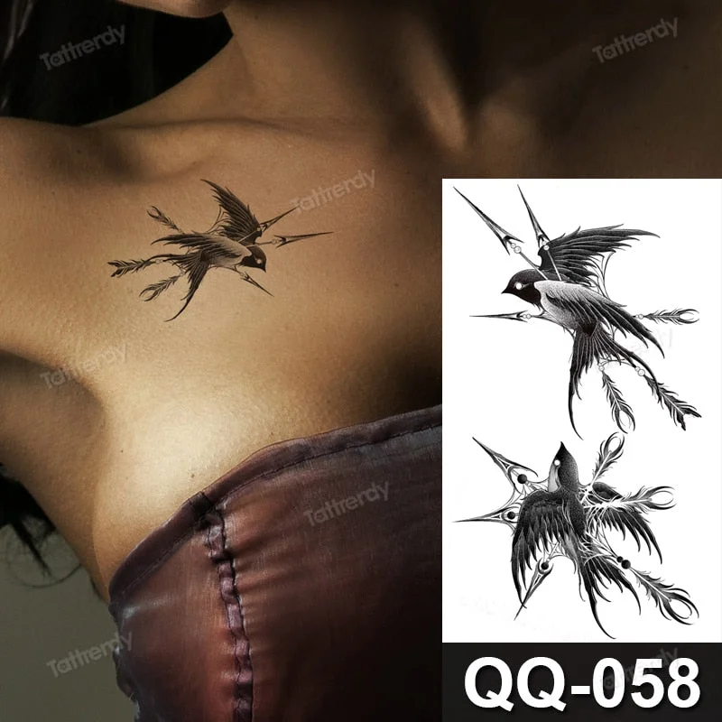 Waterproof Temporary Tattoo Sticker Tiger Lion King Compass Pattern Fake Tatto Flash Tatoo Small Body Art for Kids Women Men