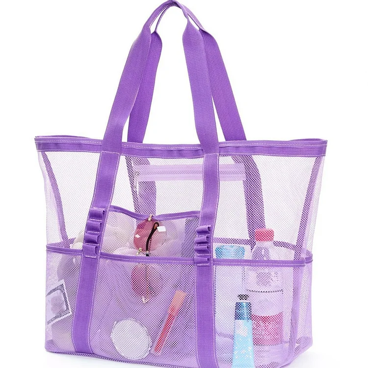 One Shoulder Mesh Beach Bag