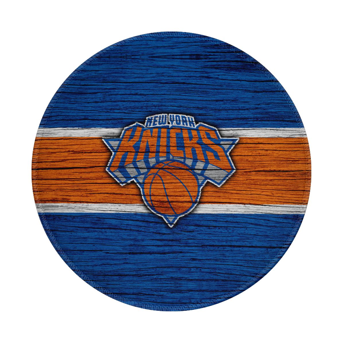 New York Knicks Wooden Logo Round Non-Slip Thick Rubber Modern Gaming Mousepad