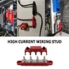 4 Post Power Distribution Block Bus Bar High Current Wiring Stud (M8 Red)