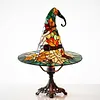 Witch Hat Desk Ornament Maple Leaf Resin Halloween Night Light
