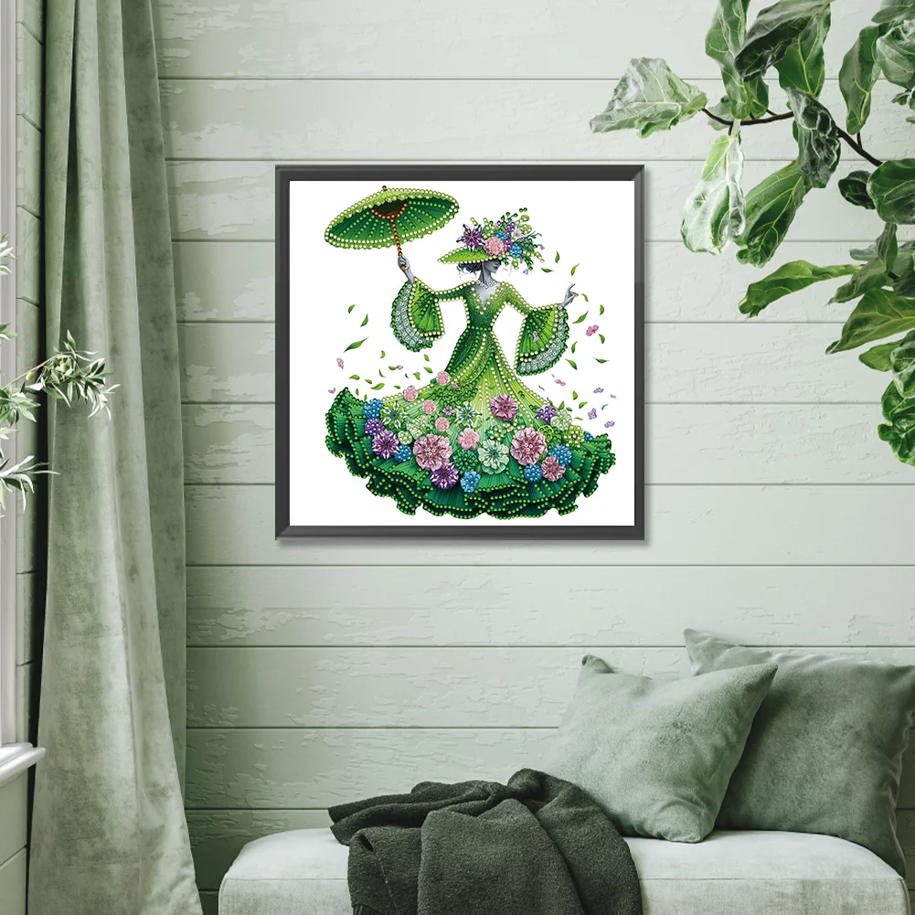 Diamond Painting - Partial Special Shaped Drill - Elegant Lady(Canvas|30*30cm)