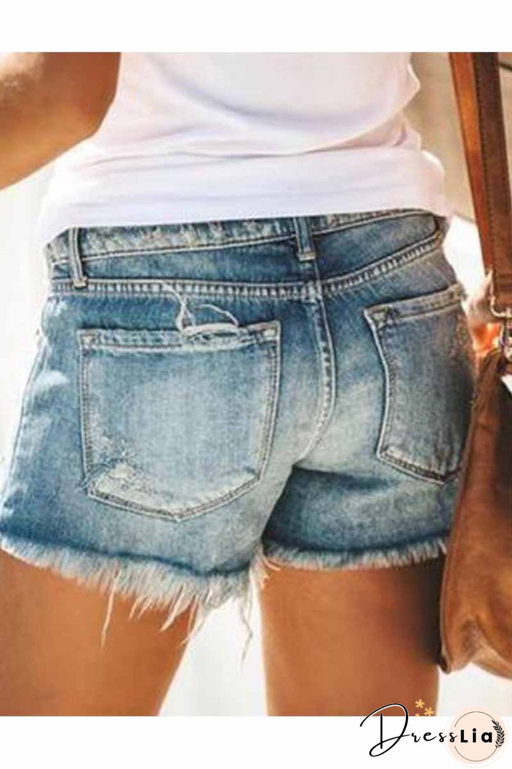 fashion Regular Waist Hole Casual Jeans