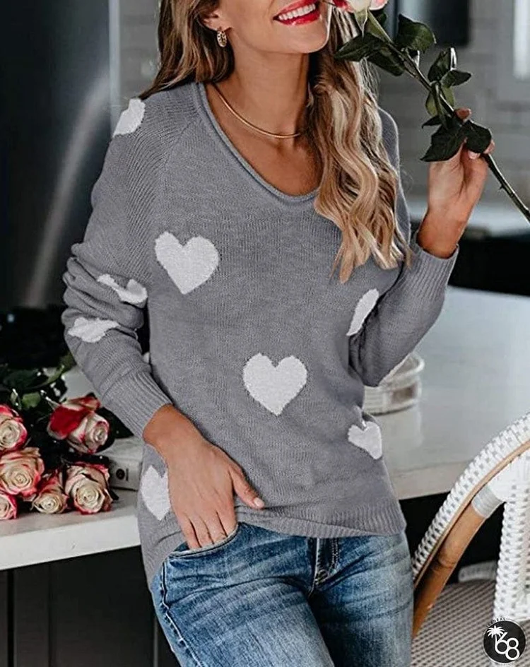 Commuter Ol Large Love V-Neck Sweater | 168DEAL