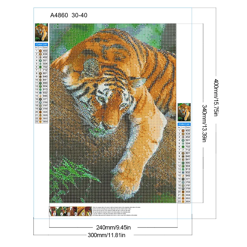 Diamond Painting - Full Round Drill - Tiger(Canvas|30*40cm)