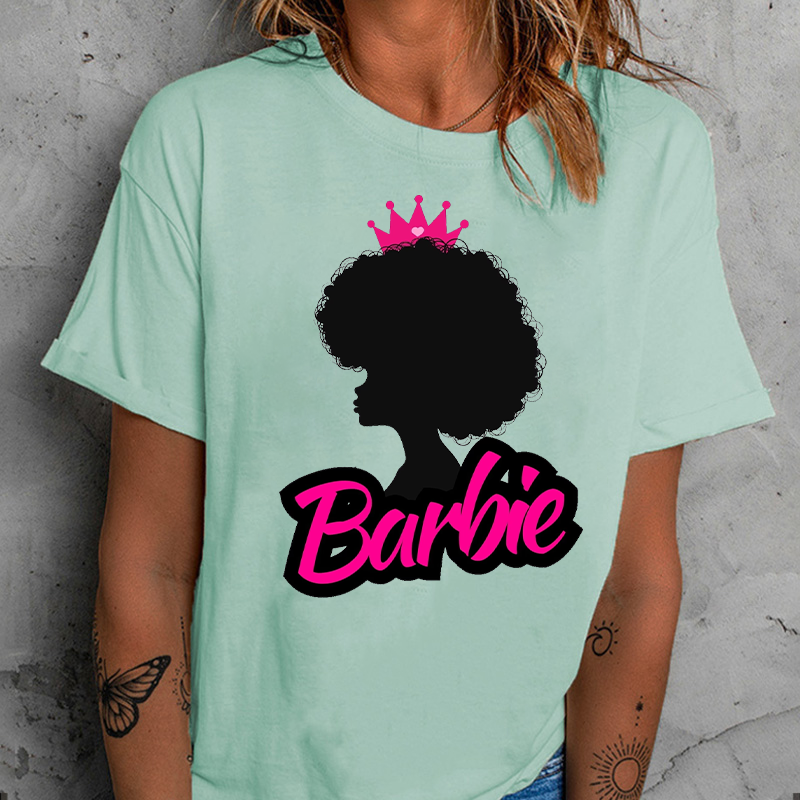 Black Barbie Curly T-shirt ctolen