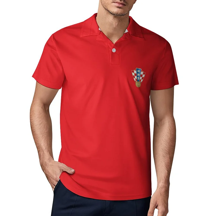 Croatie Polo De Golf &Agrave; S&eacute;chage Rapide Coupe Homme Blanc
