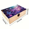 Butterfly DIY Diamond Art Wooden Storage Box with Locking Clasp Desk Organizer