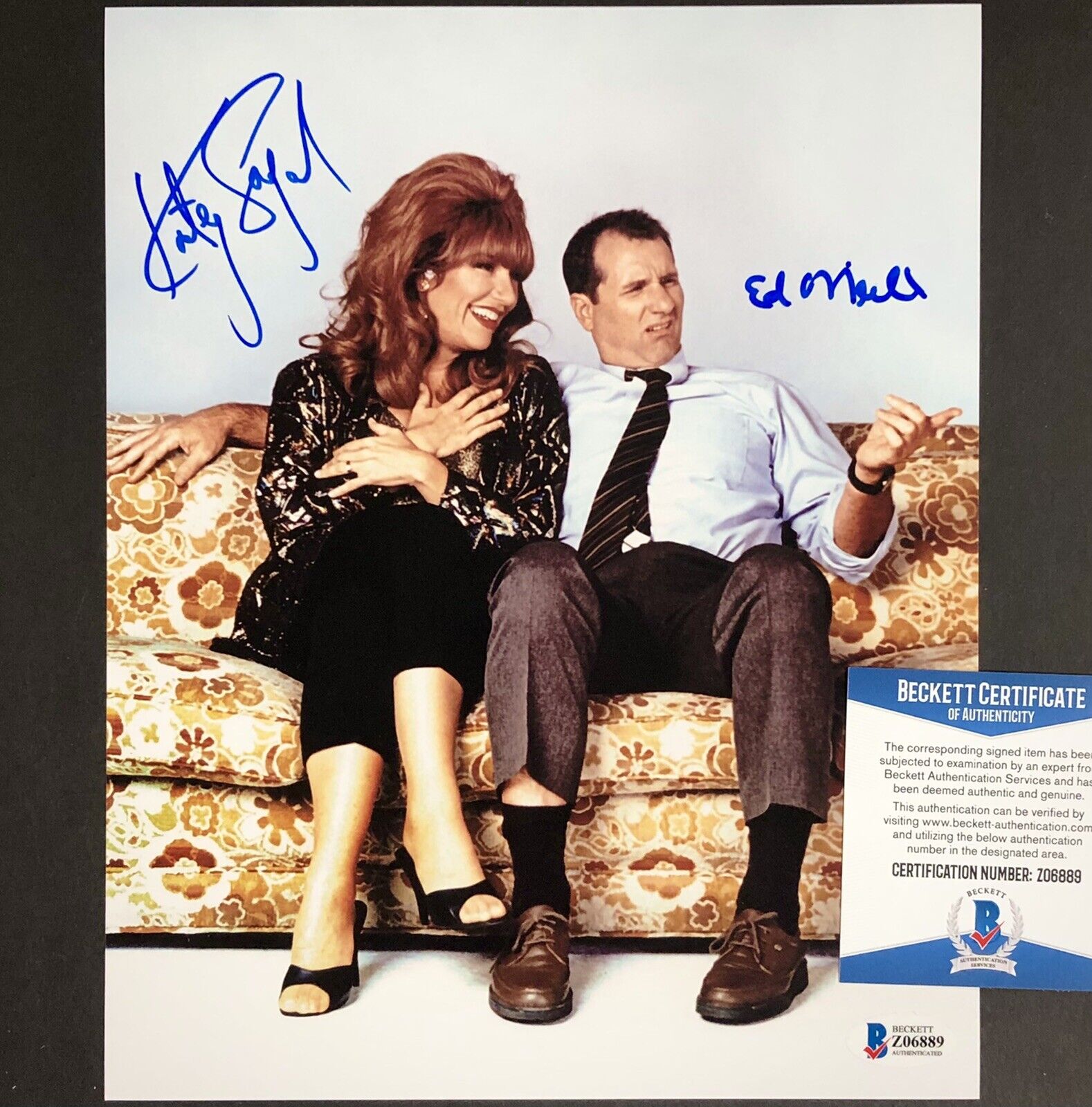 Ed O'Neill / Katey Sagal dual signed Married With Children 8x10 Photo Poster painting BAS COA