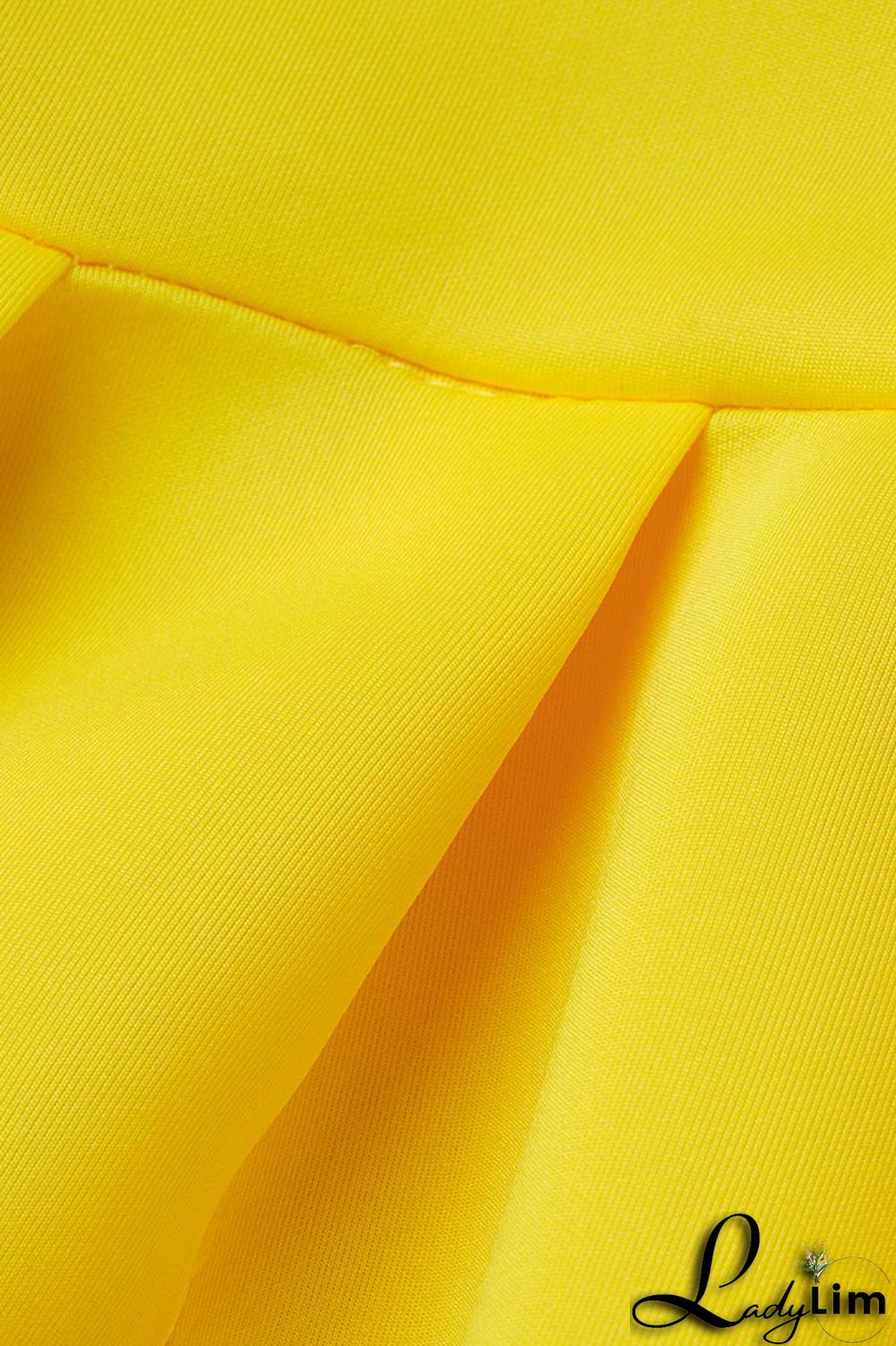 Yellow Fashion Formal Solid Patchwork Half A Turtleneck Evening Dress