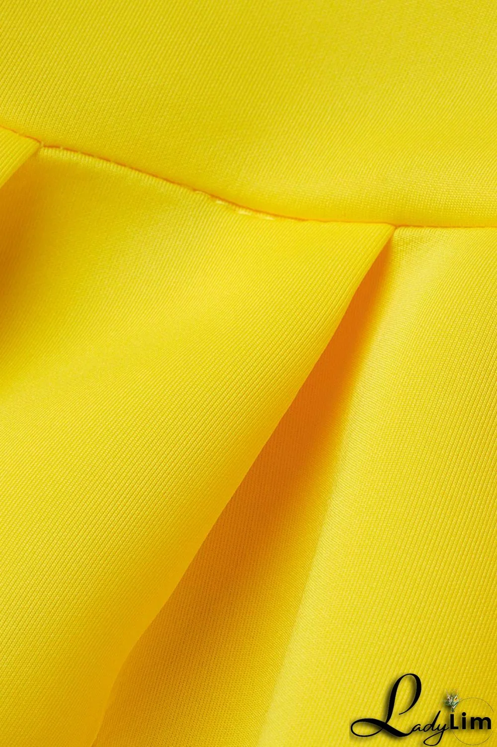 Yellow Fashion Formal Solid Patchwork Half A Turtleneck Evening Dress