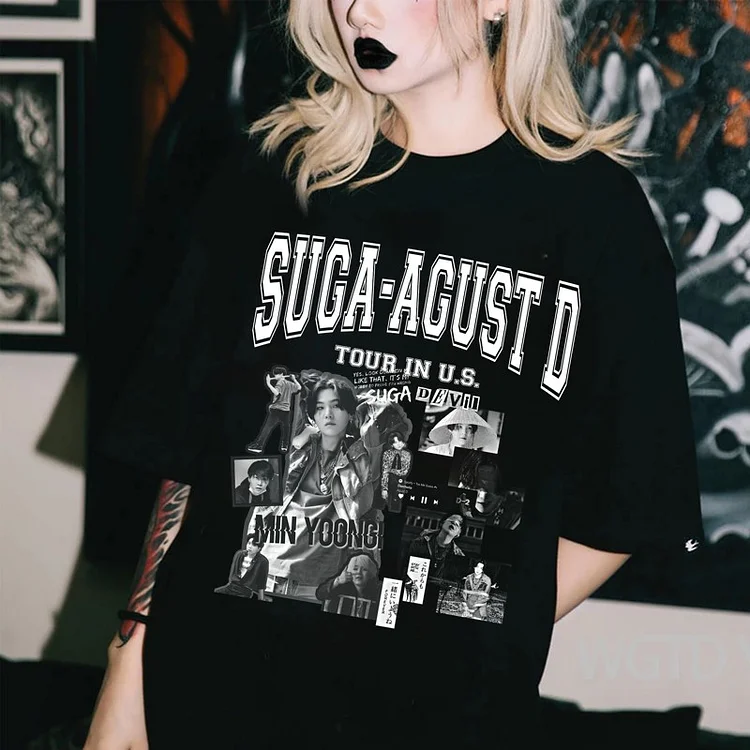 BTS SUGA Agust D 2023 World Tour in U.S. Street Style T-shirt