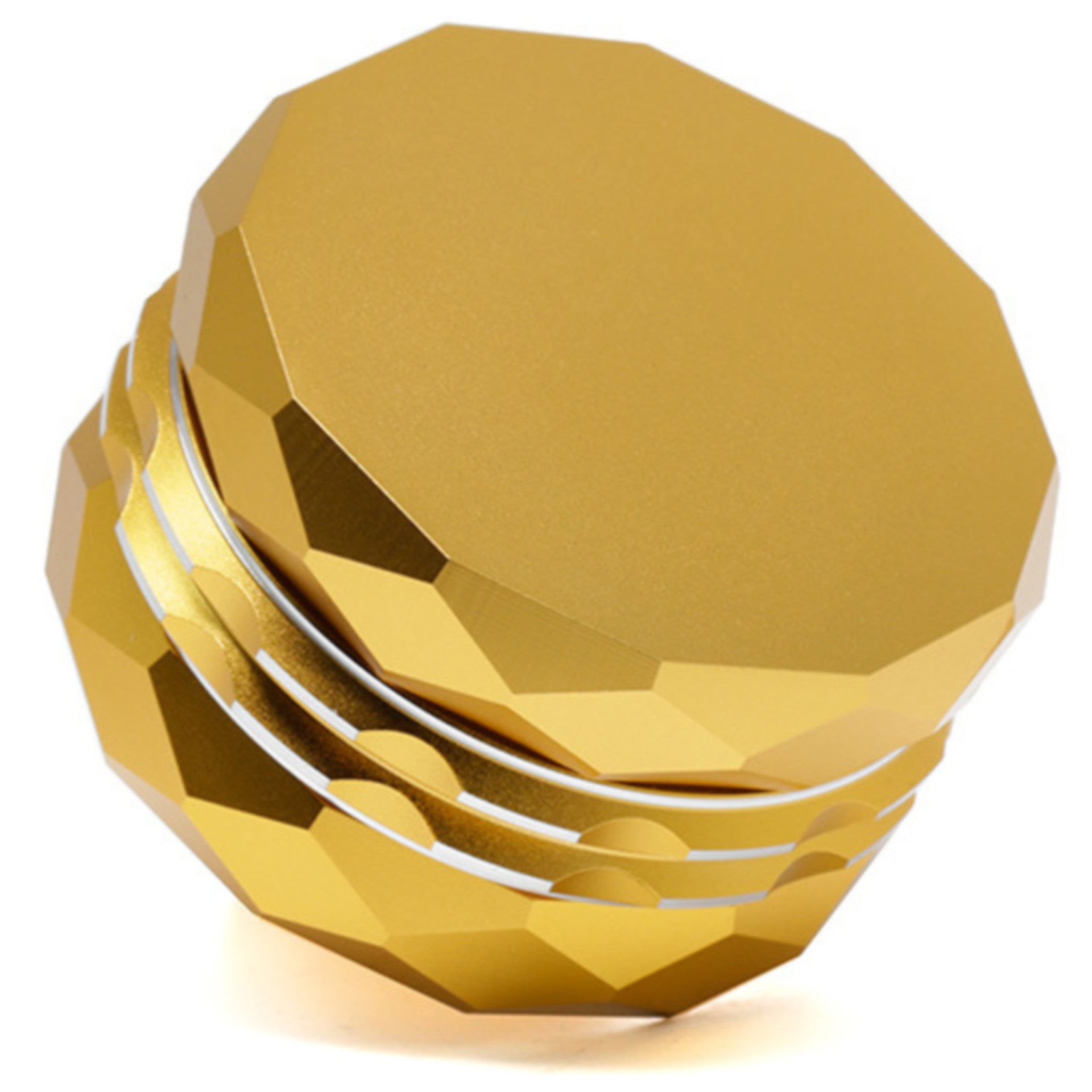 63MM 4 Part Aluminum Alloy Diamond Flat Pattern Smoke Grinder-Gold Color