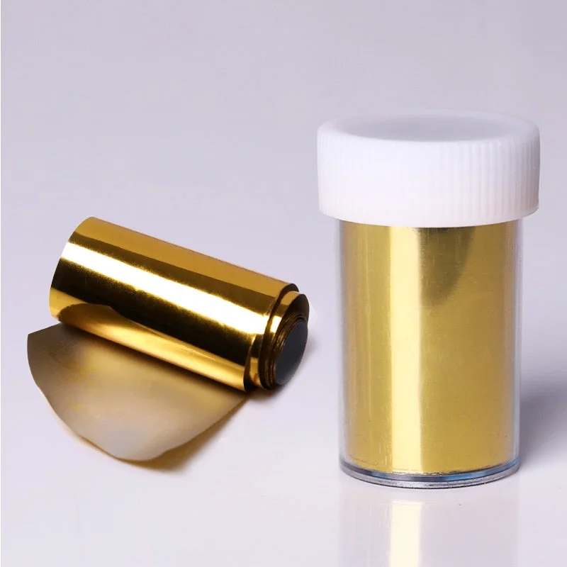 1 Roll iridescent Rose Gold Nail Foils Sticker Sparkly Sky Glitter Nail Art Transfer Stickers Paper DIY Tips Decoration