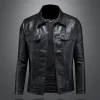 New Men's Lapel Leather Jacket