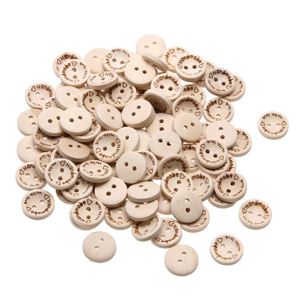 

2016 Fashion (100pcs/pack) Handmade with love Buttons Scrapbooking Sewing B, 2.5cm, 501 Original