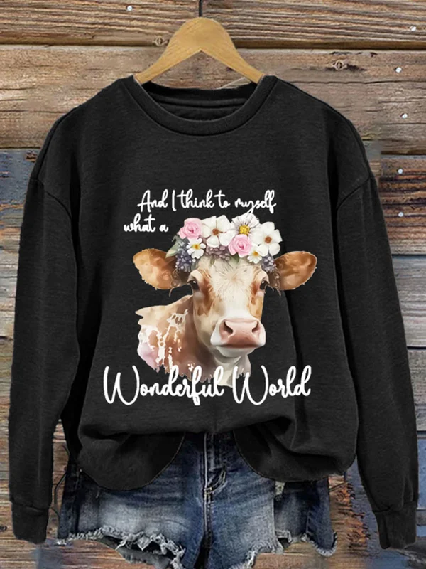 And I Think To Myself What A Wonderful World Sweatshirt - BSRTRL0016