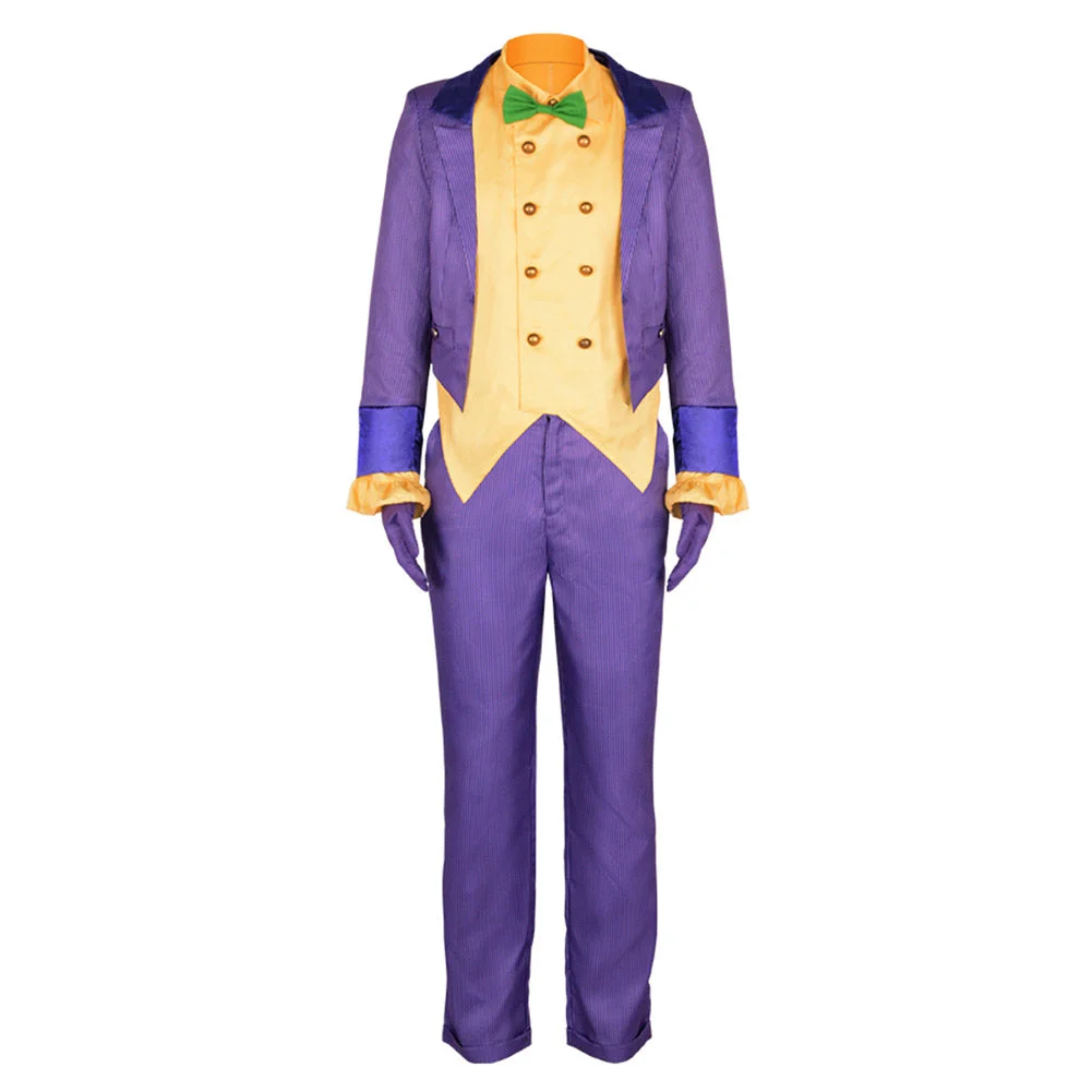 Movie The Batman: Arkham City Joker Purple Set Outfits Cosplay Costume Halloween Carnival Suit