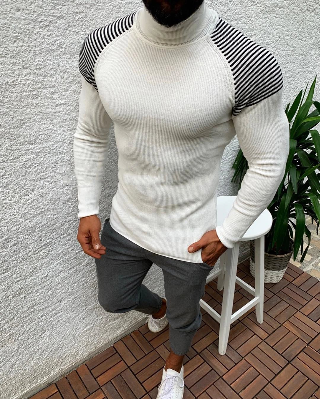 Men's Striped Sweater - VSMEE