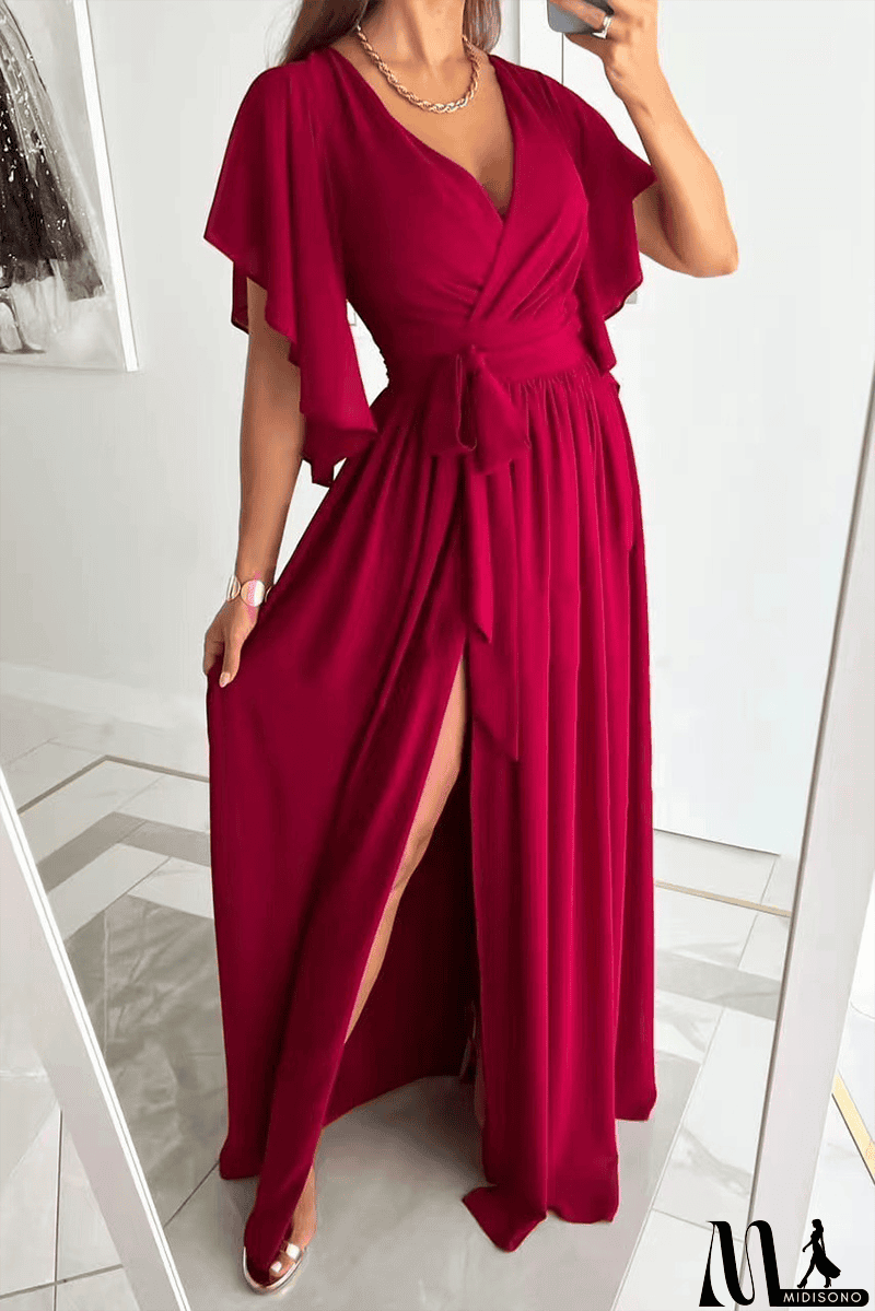 MidiSono - You're Enough Ruffles Sleeve Maxi Dress