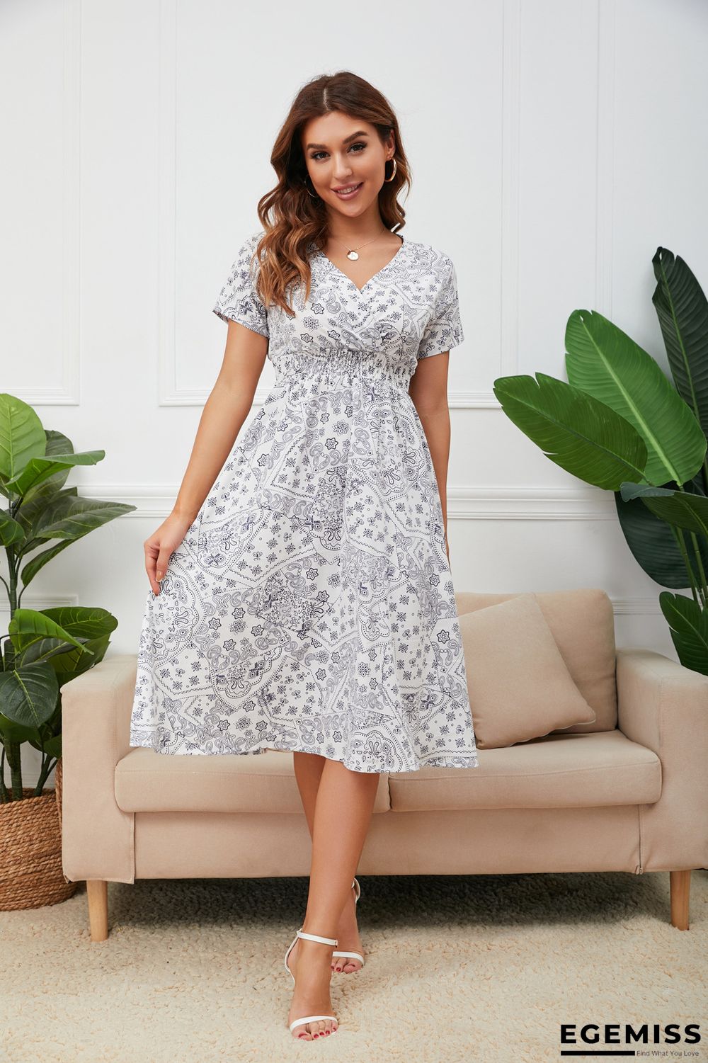 Chiffon Printed Beach Dress | EGEMISS