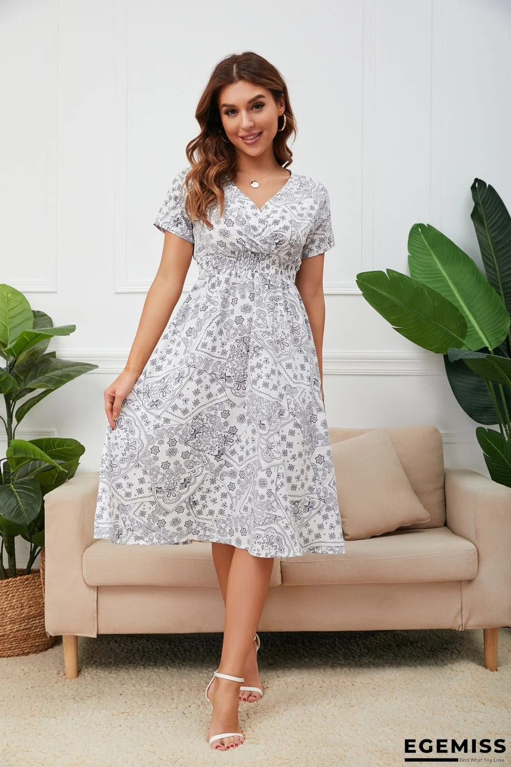 Chiffon Printed Beach Dress | EGEMISS