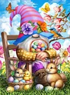 Luxury AB Velvet Diamond Painting Kit - Easter Gnome