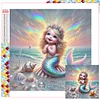 Diamond Painting -DIY Full Square Drill Cartoon Mermaid(35*35 CM)