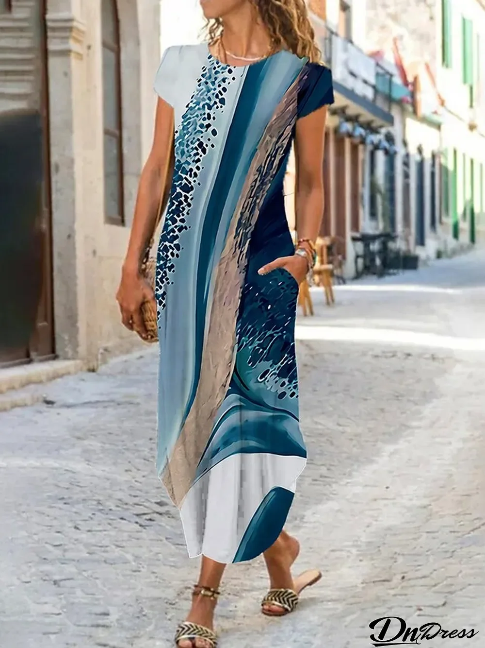 Women's Shift Dress Summer Dress Ombre Floral Print Pocket Crew Neck Maxi long Dress Fashion Streetwear Outdoor Daily Short Sleeve Regular Fit Black Light Green Blue Summer Spring S M L XL XXL