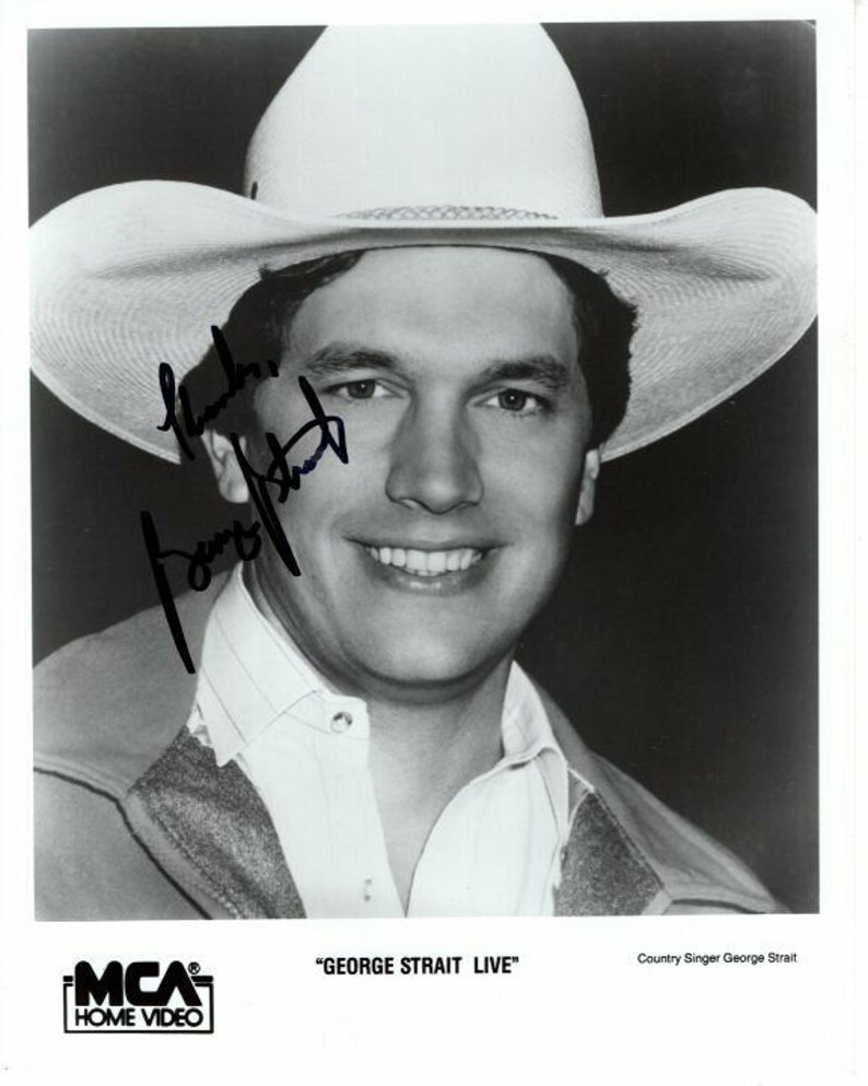 George strait signed 8x10 original press publicity Photo Poster painting