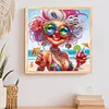 Jolie vieille dame-spéciale forme diamant peinture-30 * 30cm