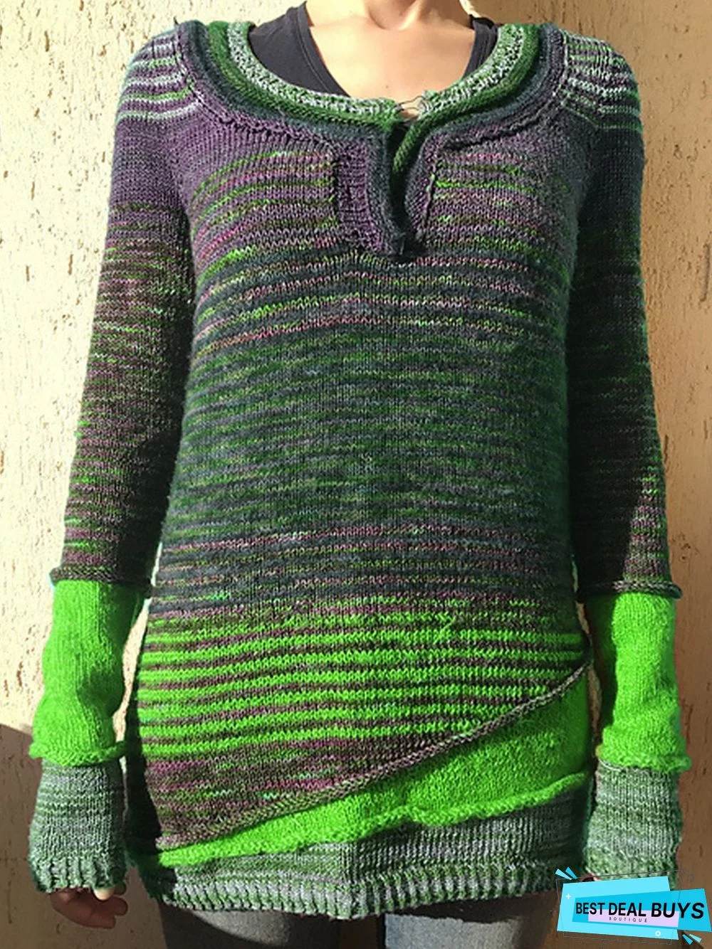 Red Crew Neck Wool Blend Plain Short Sleeve Sweater