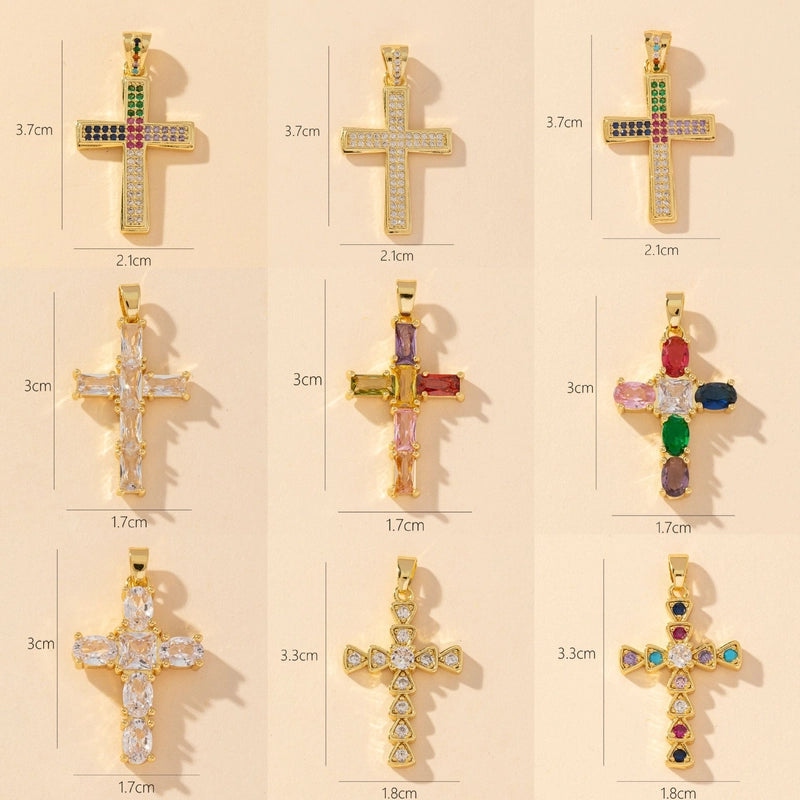 1 Piece Copper Zircon Printing Pendant