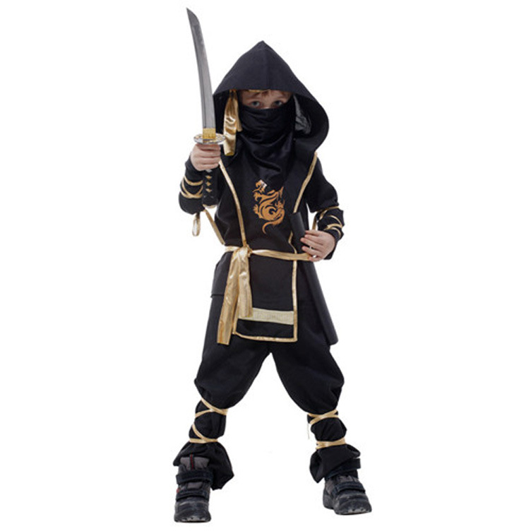 [Wetrose] In Stock Lil Ninja Cosplay Costume Halloween Japanese Style Spy Agent Kid Size For Kids Boy Performance Children's Day