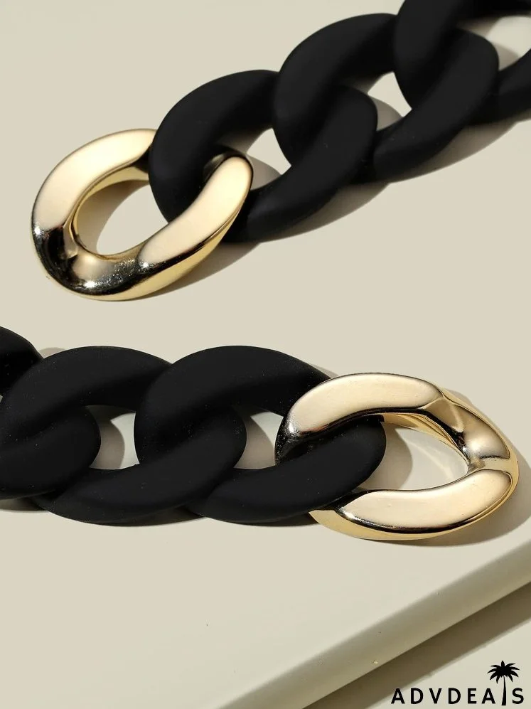 Color Block Chain Drop Earrings
