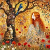 Diamond Painting-5D Full Round Drill Girl and Tree(40x40cm)