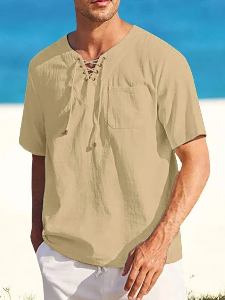 Casual Linen Style V Neck Shirts (US Only)
