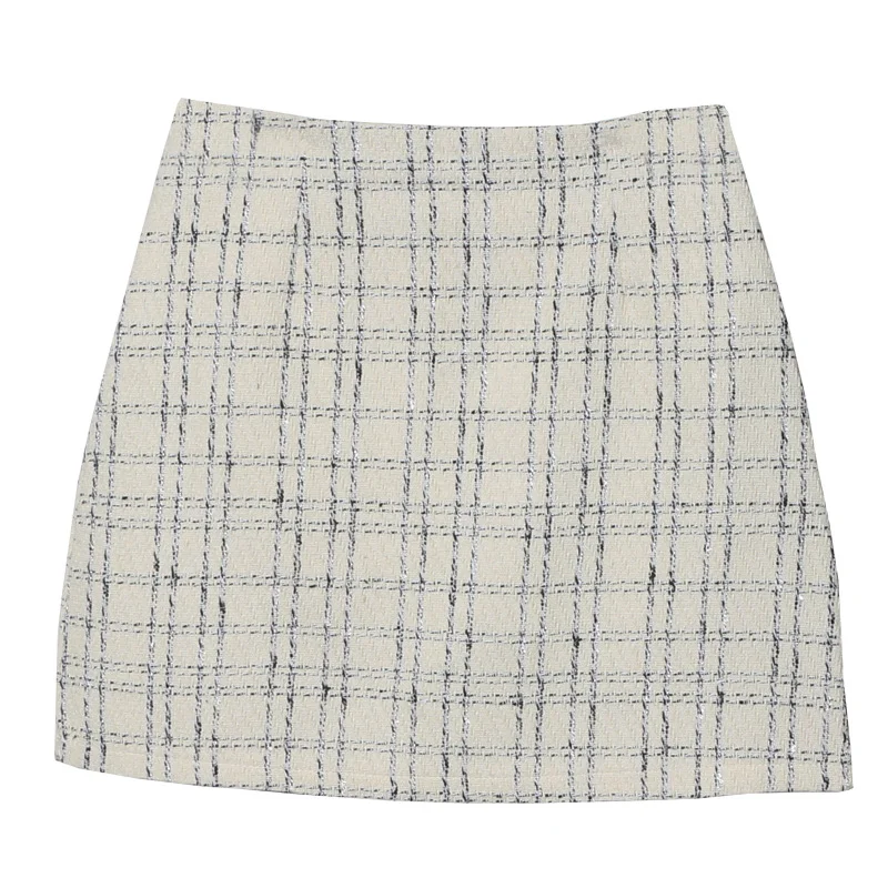 Brownm Physical Shop Recommended Autumn And Winter Coarse Flowers Of The Semi-Body Skirt High Waist Thin Anti-Walking A Word Ass Short Skirt 8893