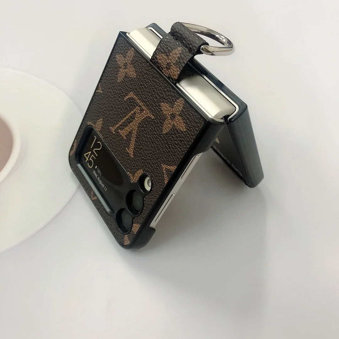 Folding Screen Metal Ring Leather Case for Samsung