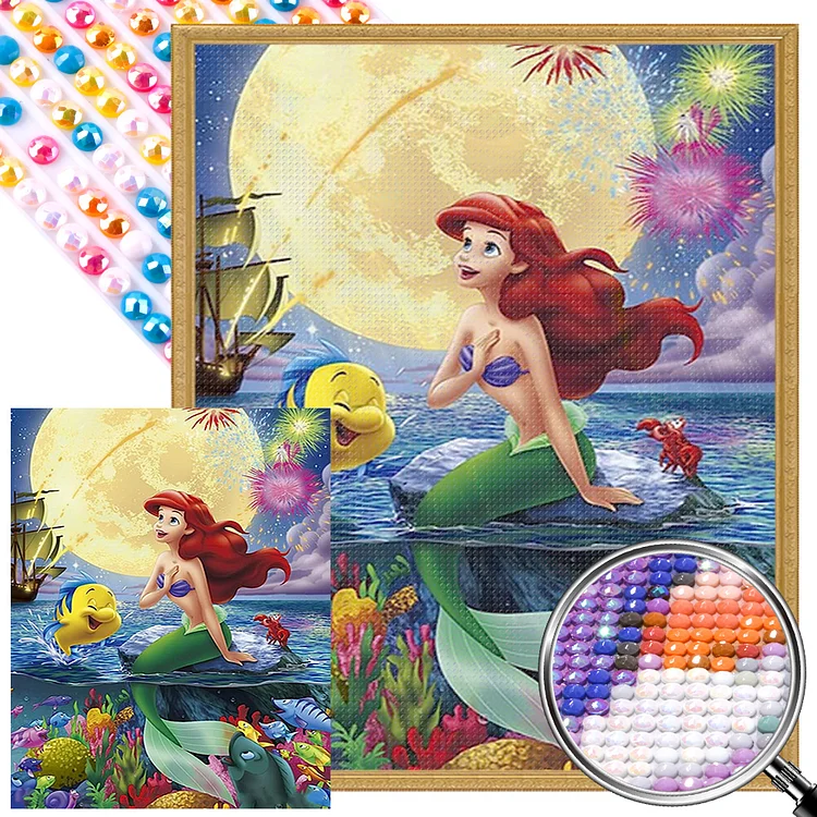 Disney Mermaid Ariel 40*50CM(Canvas) AB Round Drill Diamond Painting gbfke