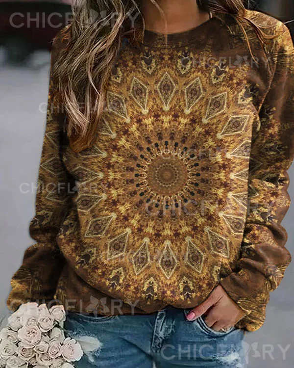 Mandala Vintage Long Sleeve Top