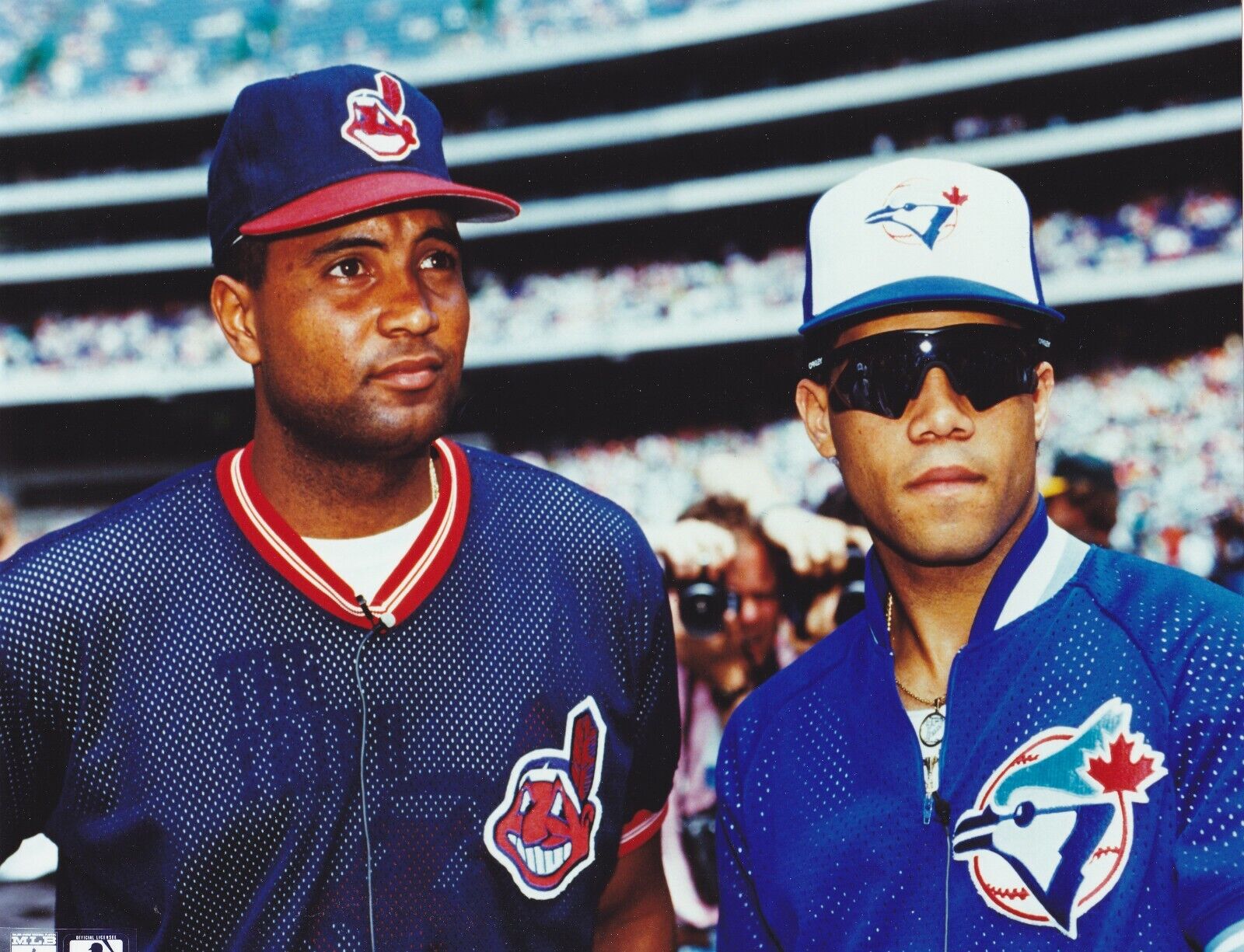 Roberto Alomar & Sandy Alomar Jr 8x10 color Photo Poster painting-Toronto, Cleveland